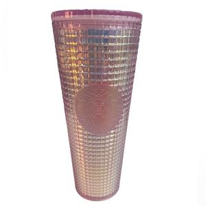 Starbucks pink iridescent disco grid tumbler